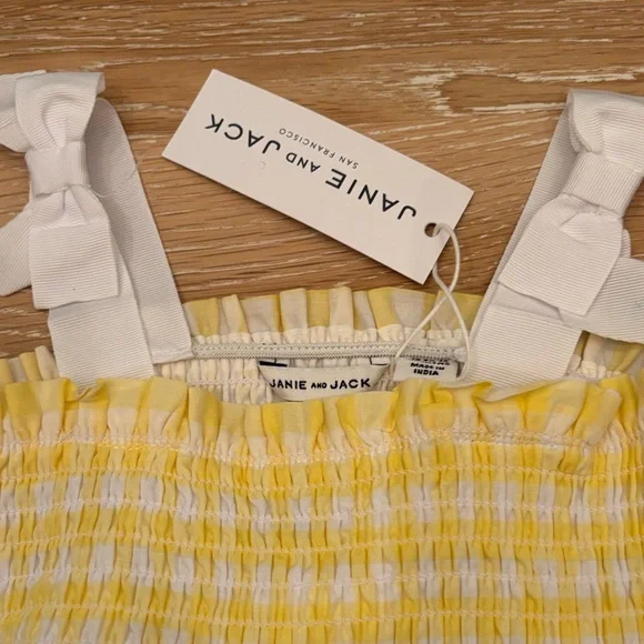 Janie and Jack Yellow Checkered Dress - Picture 2 of 5